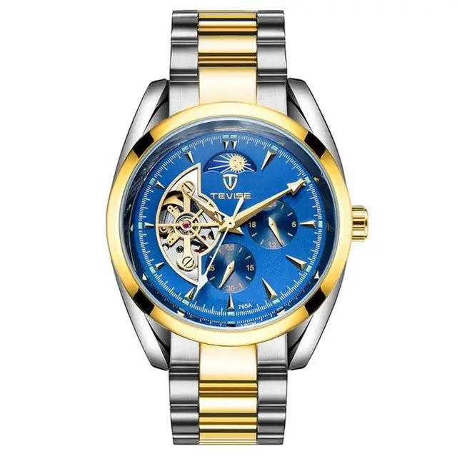 TEVISE T795A 795A Brand Men's Watch Fashion Automatic Hollow Men Watch Luxury Stainless Steel Strap Luminous Mechanical Watches