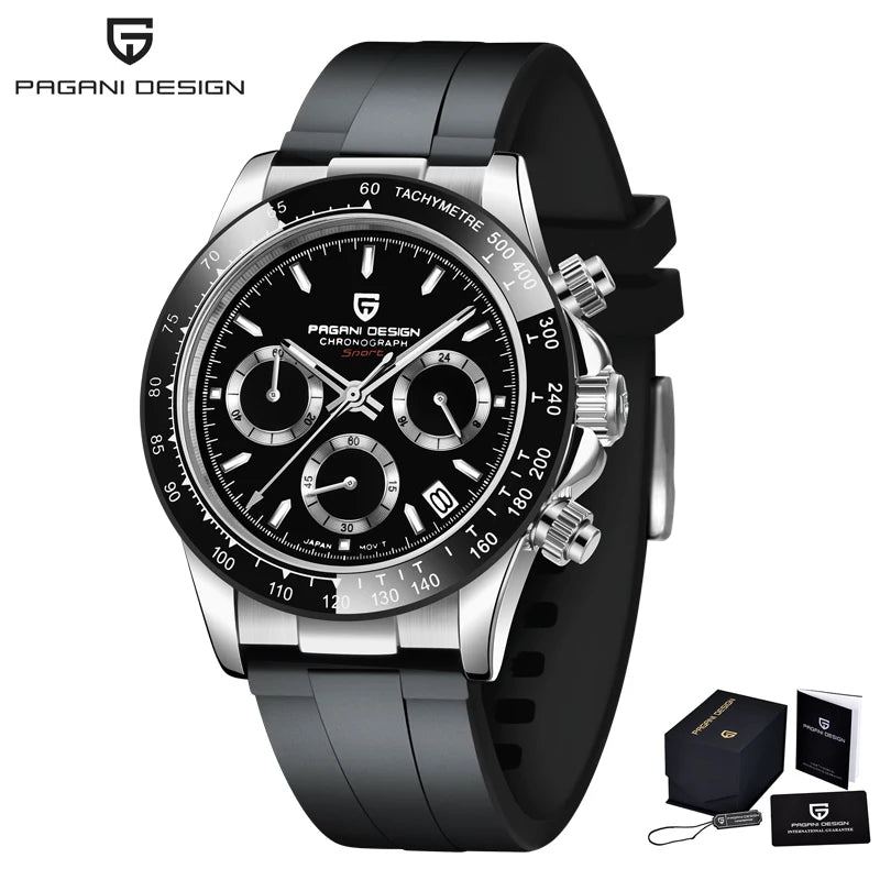 PAGANI DESIGN 2025 NEW 1664 Meteorite Dial Men's Watches Luxury Sapphire Quartz watch for men Sport Chronograph men Reloj Hombre