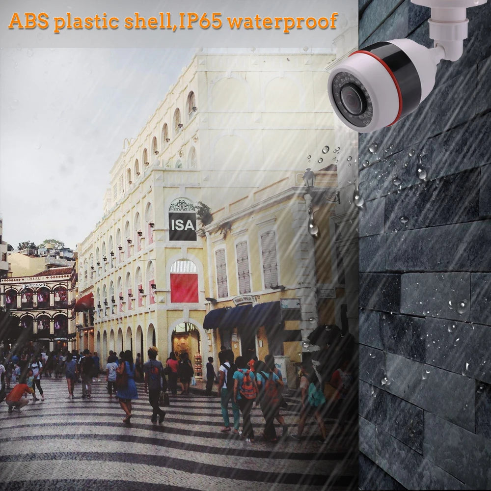 Hamrolte 5MP CCTV Camera 5MP 1.7MM Fisheye Lens 180Degree Panoramic AHD Camera Night Vision Waterproof Outdoor Bullet Camera