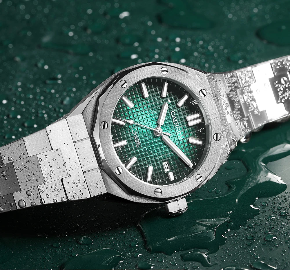 CADISEN 42MM Men's Mechanical Watch Luxury NH35A Movement Automatic Watches Sapphire Mirror 10Bar Waterproof Watch For Men