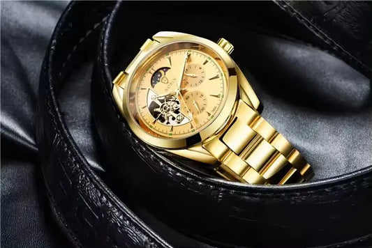 TEVISE T795A 795A Brand Men's Watch Fashion Automatic Hollow Men Watch Luxury Stainless Steel Strap Luminous Mechanical Watches