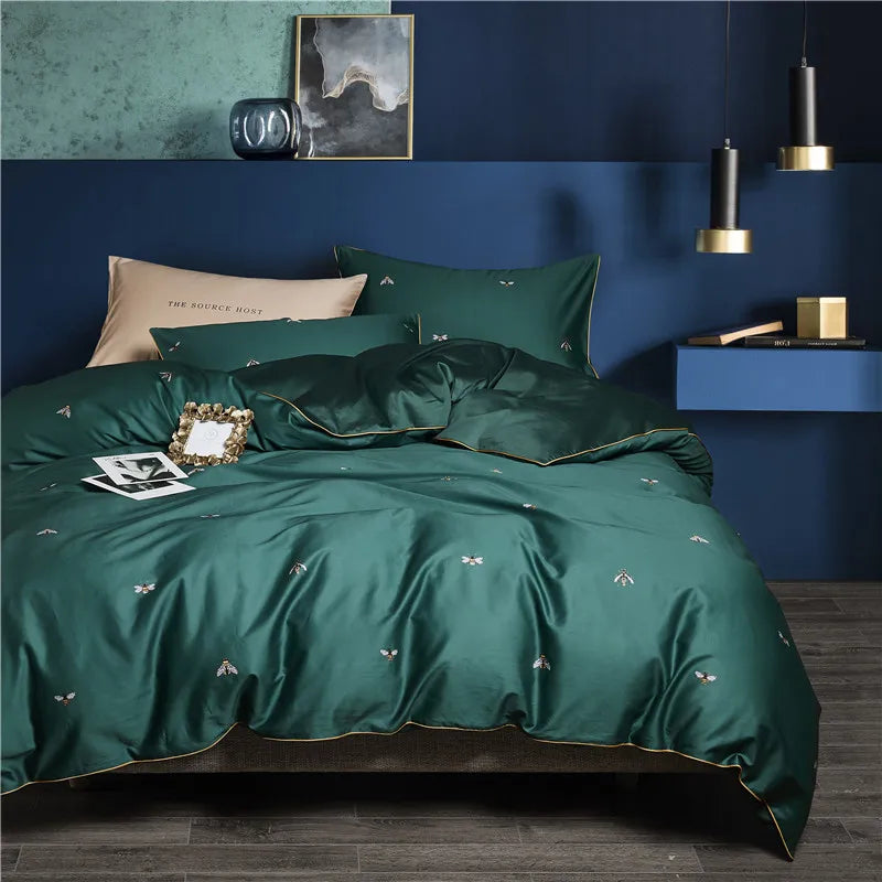 HD printed Birds Branch printed Premium Egyptian cotton Silky Soft Duvet Cover Family size US King Queen Size Bedding Set 4/6Pcs