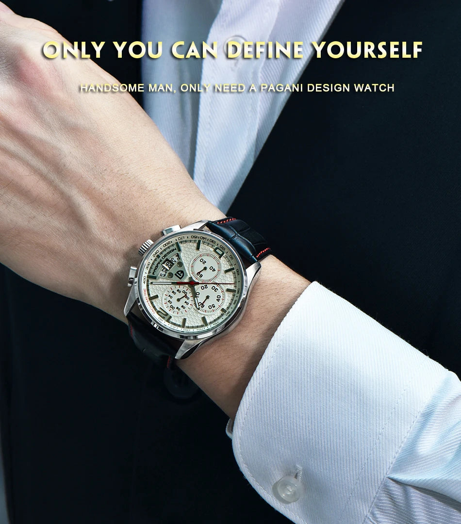 PAGANI DESIGN New Men Quartz Watches Luxury Brands Fashion Movement Military Watches Leather Quartz Watches Relogio Masculino