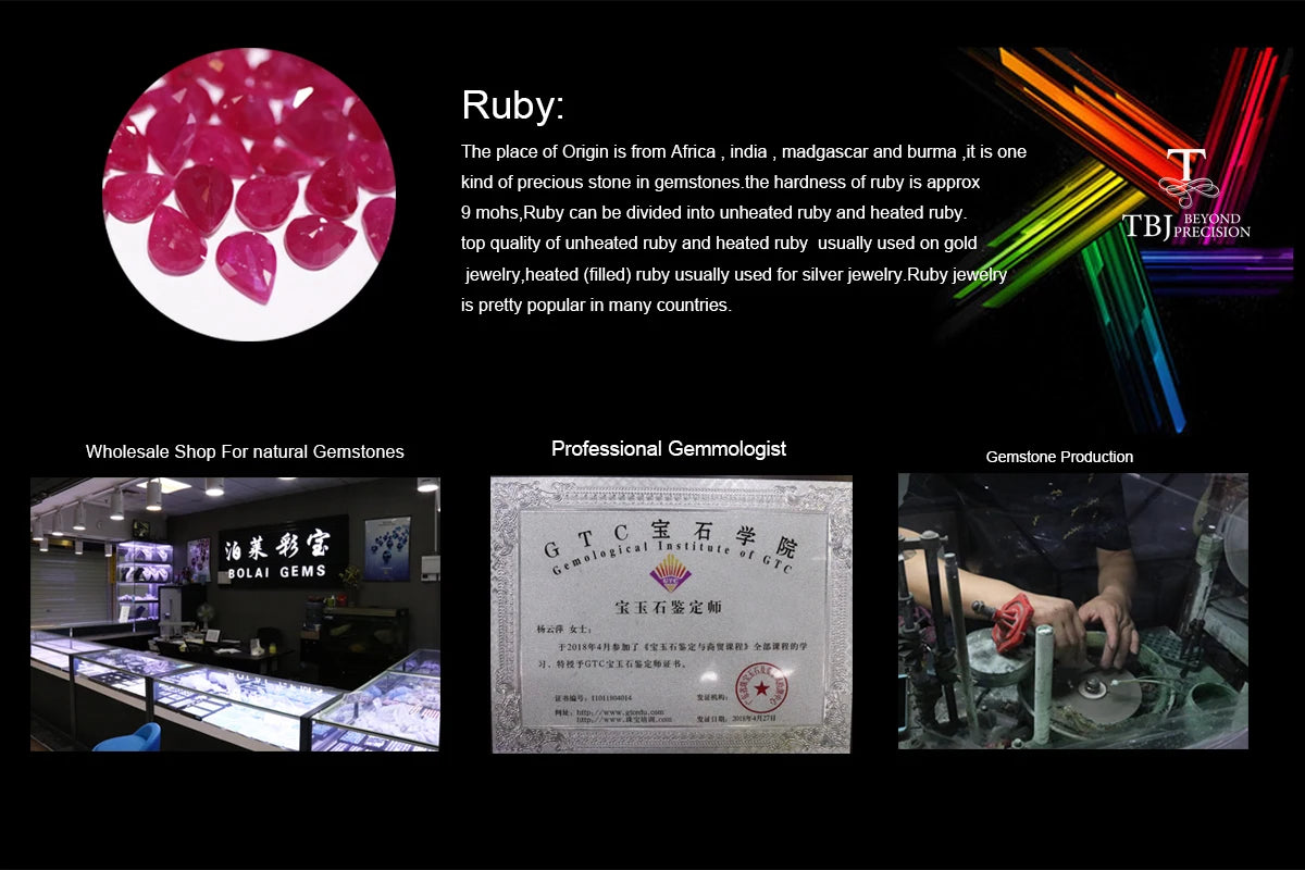 925 Sterling silver light luxury fashion natural filled ruby earrings for women's engagement anniversary gift