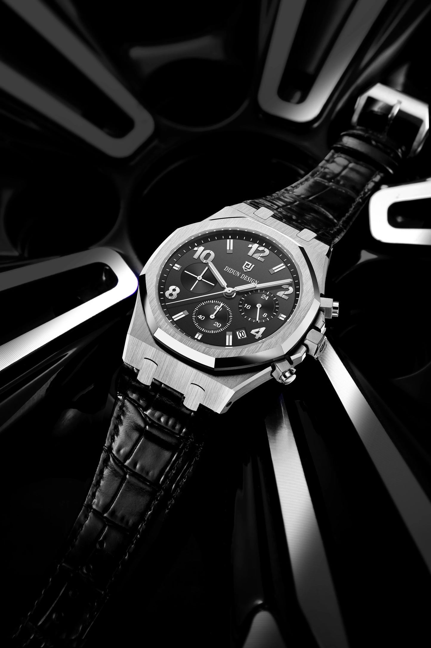 DIDUN Men Watches TOP Luxury Brand Chronograph Sports Clock Men Quartz Stainless Steel Watch Male Business Wristwatch Waterproof