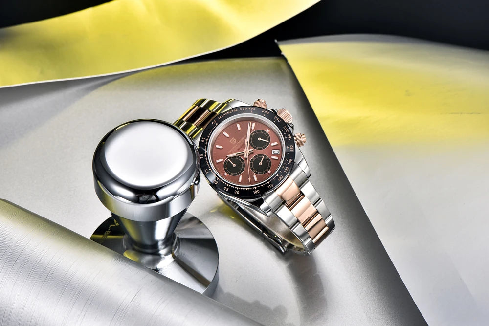 PAGANI DESIGN 2023 New Black Mens Watches Brand Luxury Quartz Watch For Men Chronograph Sports Waterproof Luminous Reloj Hombre