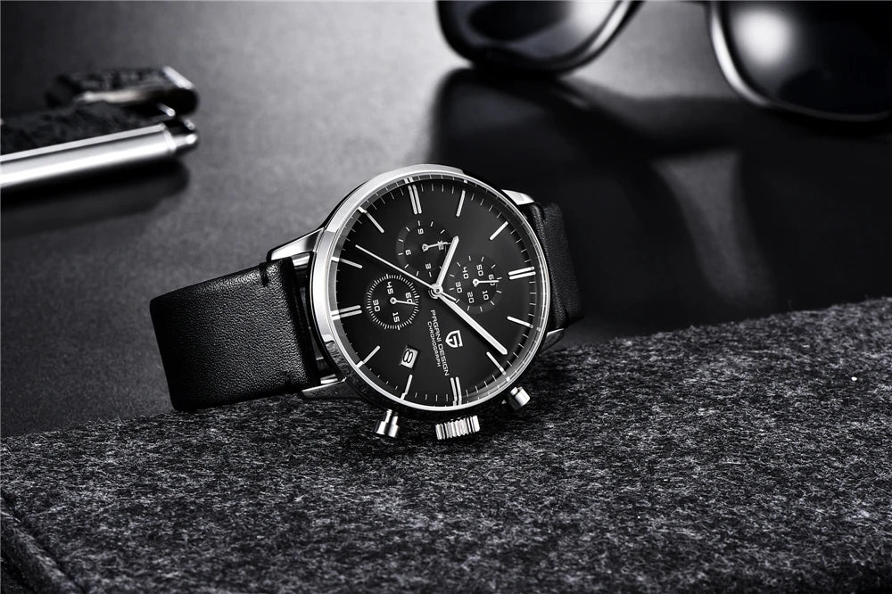 PAGANI DESIGN New Men Watches Multi time zone Quartz Business watch Auto Date Men Watches Japan Movt Watch Men Chronograph Gift