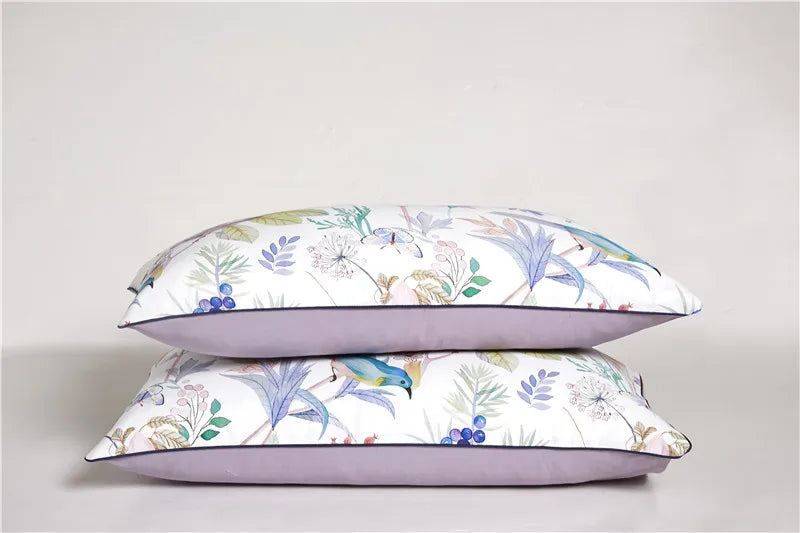 HD printed Birds Branch printed Premium Egyptian cotton Silky Soft Duvet Cover Family size US King Queen Size Bedding Set 4/6Pcs