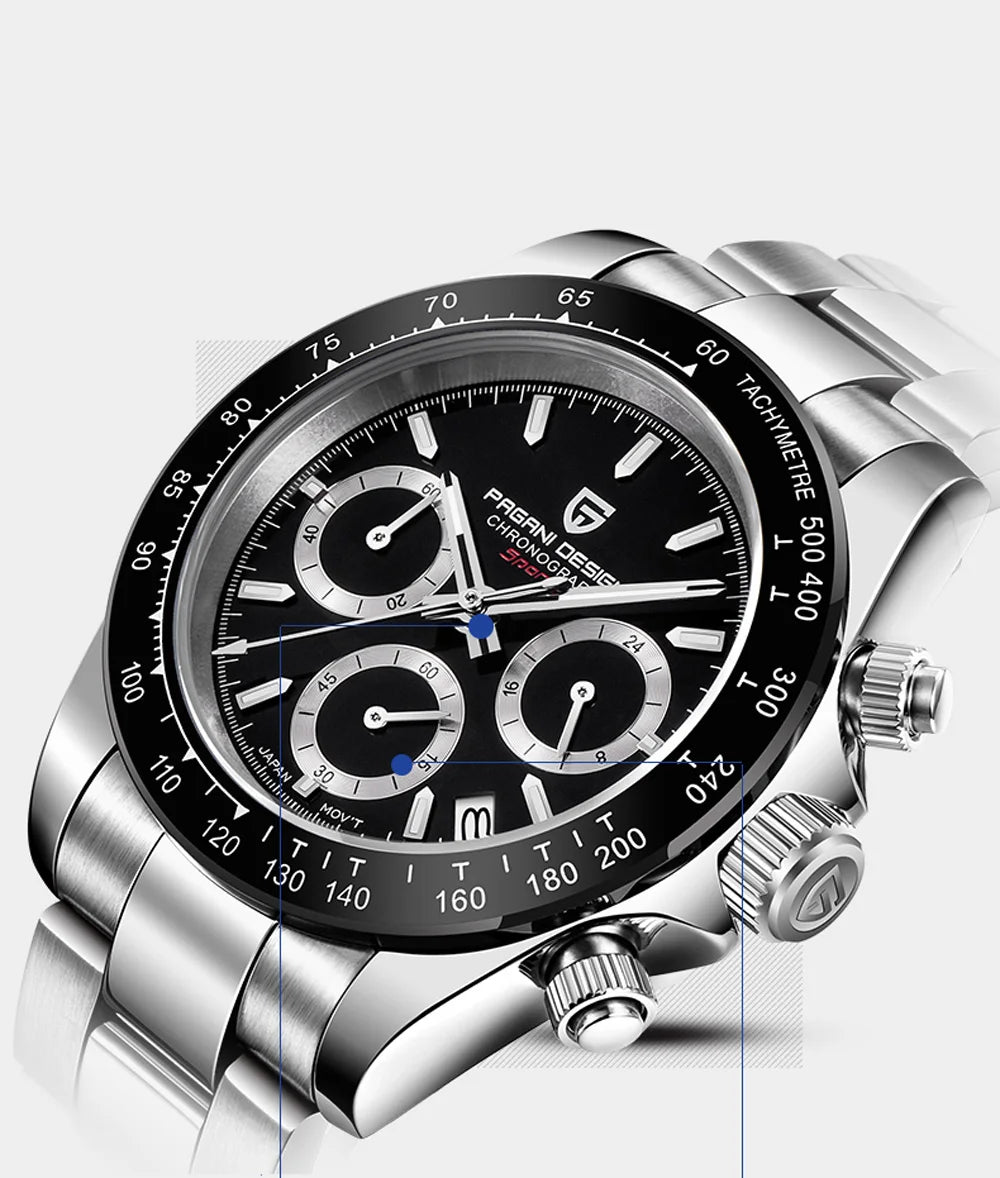 PAGANI DESIGN New 2024 Quartz Men's Watches Business Watch Mens Watches Top Brand Luxury Watch Men Chronograph VK63 Waterproof