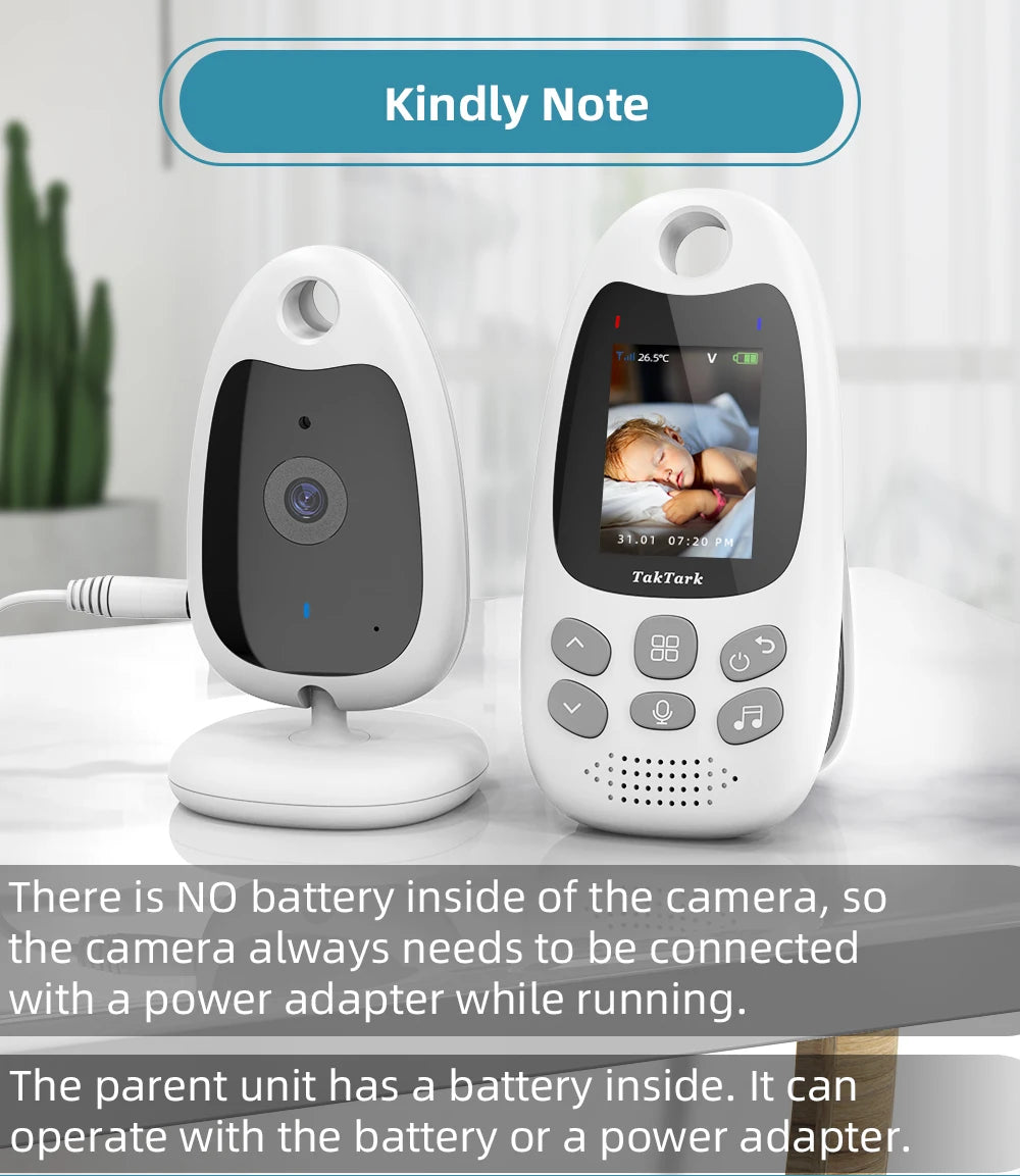 Wireless Video Baby Monitor 2.0 2.8 inch Color  Security Camera 2 Way Talk Night Vision IR LED Temperature Monitoring 8 Lullaby