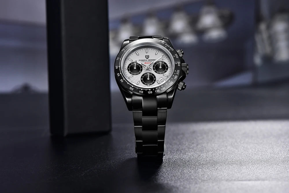 PAGANI DESIGN 2023 New Black Mens Watches Brand Luxury Quartz Watch For Men Chronograph Sports Waterproof Luminous Reloj Hombre