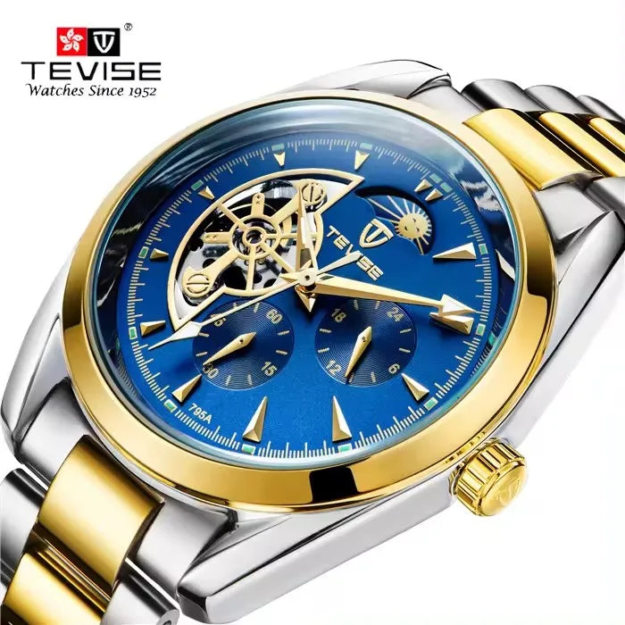 TEVISE T795A 795A Brand Men's Watch Fashion Automatic Hollow Men Watch Luxury Stainless Steel Strap Luminous Mechanical Watches