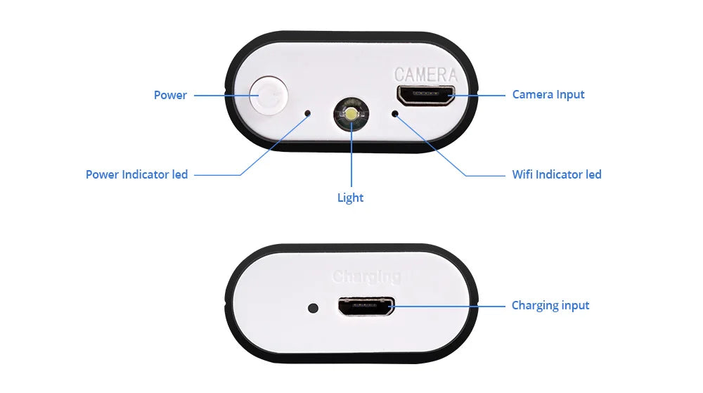 KERUI 1200P/720P WLAN Endoskop Wasserdichte Inspektions-Schlangenkamera USB Boreskop für Autos für iPhone & Android Smartphone