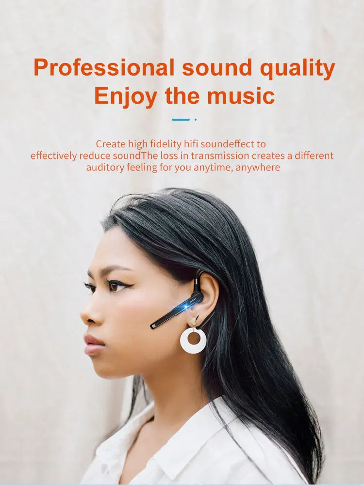 Bluetooth Earphones 5.3 Headphones Stereo Handsfree Noise Canceling Wireless Business Headset With HD Mic For All Smart Phones