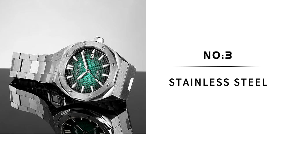 CADISEN 42MM Men's Mechanical Watch Luxury NH35A Movement Automatic Watches Sapphire Mirror 10Bar Waterproof Watch For Men