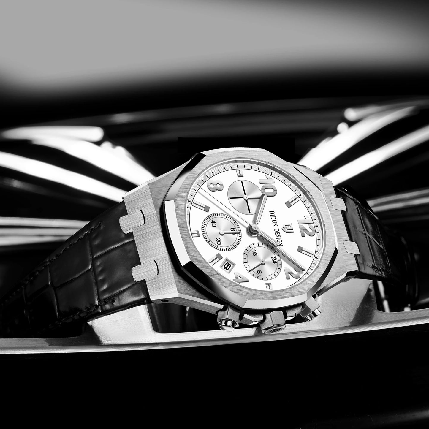 DIDUN Men Watches TOP Luxury Brand Chronograph Sports Clock Men Quartz Stainless Steel Watch Male Business Wristwatch Waterproof