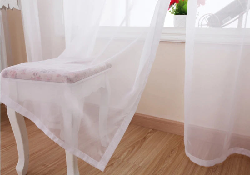 Europe Solid White Curtain Window Sheer Tulle Curtains For Living Room Kitchen Modern Window Treatments Voile Curtains Cortains