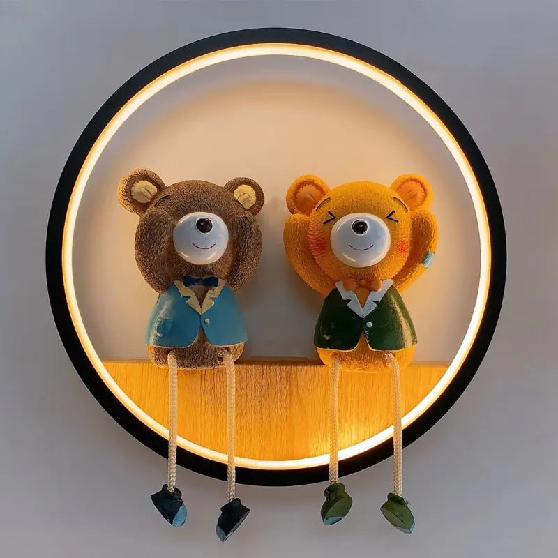 Modern minimalist LED cartoon wall lamp bedroom bedside lamp living room background wall aisle decorative lamp creative children
