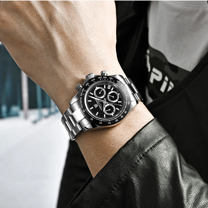 2025 New PAGANI DESIGN Chronograph Luxury Quartz Wrist Watch For Men Automatic Date 100M Waterproof JAPAN VK63 Movt Reloj Hombre