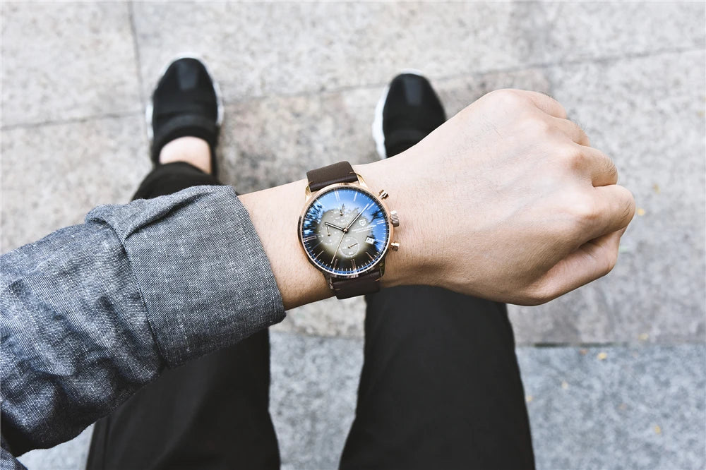 PAGANI DESIGN New Men Watches Multi time zone Quartz Business watch Auto Date Men Watches Japan Movt Watch Men Chronograph Gift