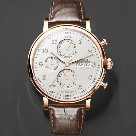 LOBINNI Luxury Brand Switzerland Perpetual Calendar Automatic Mechanical Men's Watches Sapphire Multi-function Clock L13019-8