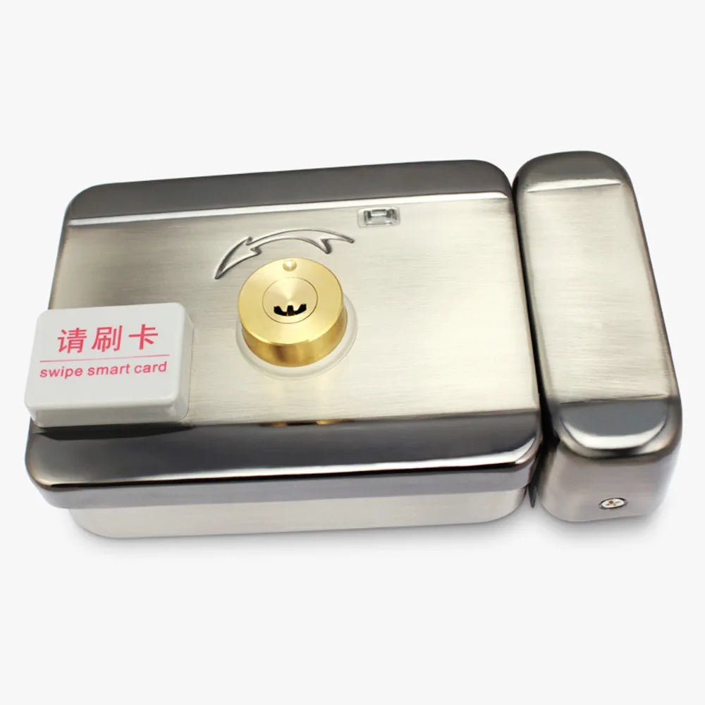 DC12V Electric lock Gate Lock Access Control System Electronic Integrated RFID Door Rim Lock Bidirectional Access Control Lock