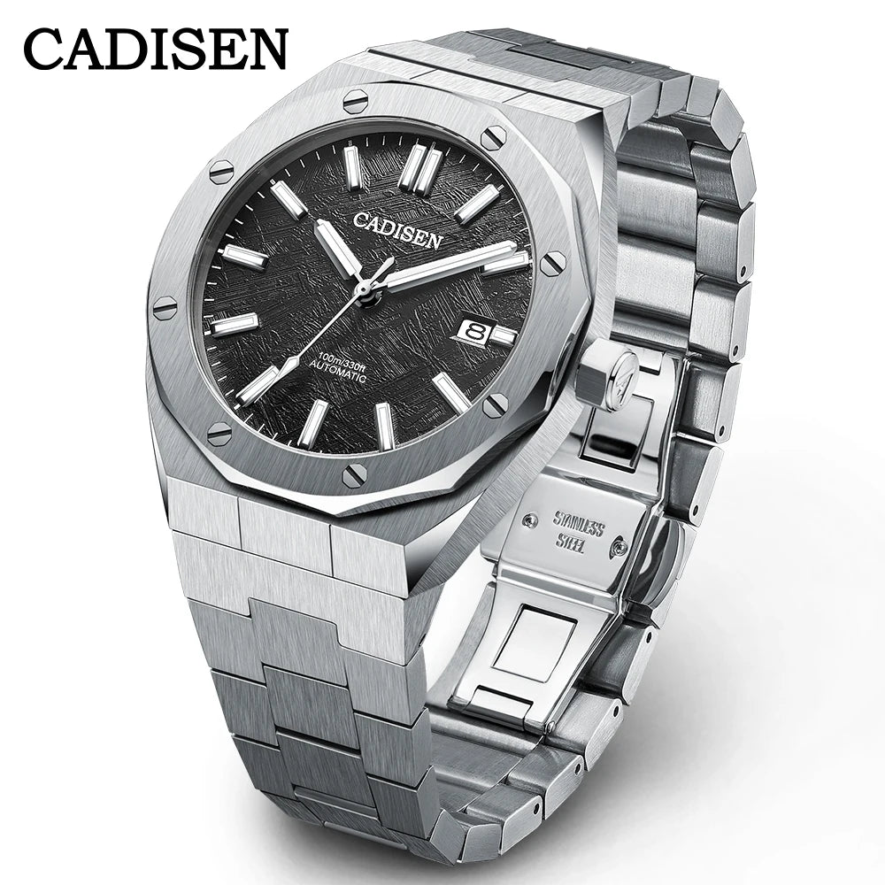 CADISEN 42MM Men's Mechanical Watch Luxury NH35A Movement Automatic Watches Sapphire Mirror 10Bar Waterproof Watch For Men