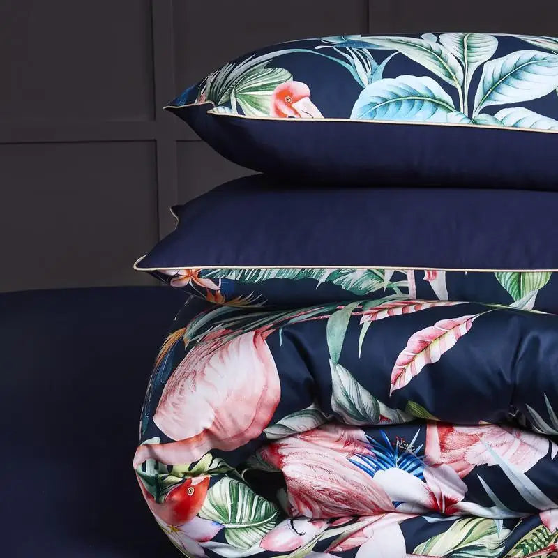 HD printed Birds Branch printed Premium Egyptian cotton Silky Soft Duvet Cover Family size US King Queen Size Bedding Set 4/6Pcs
