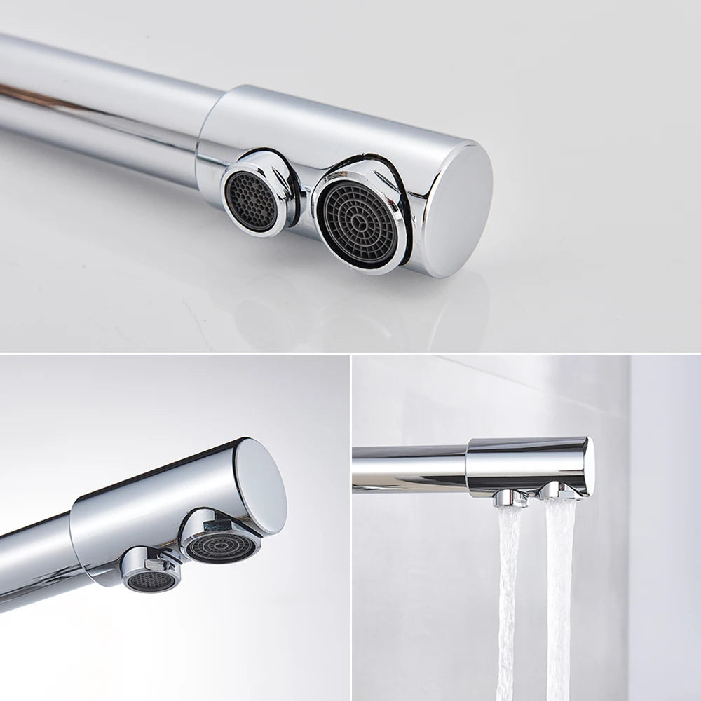Rozin Chrome Brass Purified Water Kitchen Faucet Mixer Tap and Pure Water Filter Faucet Deck Mounted Dual Handles Hot Cold Taps
