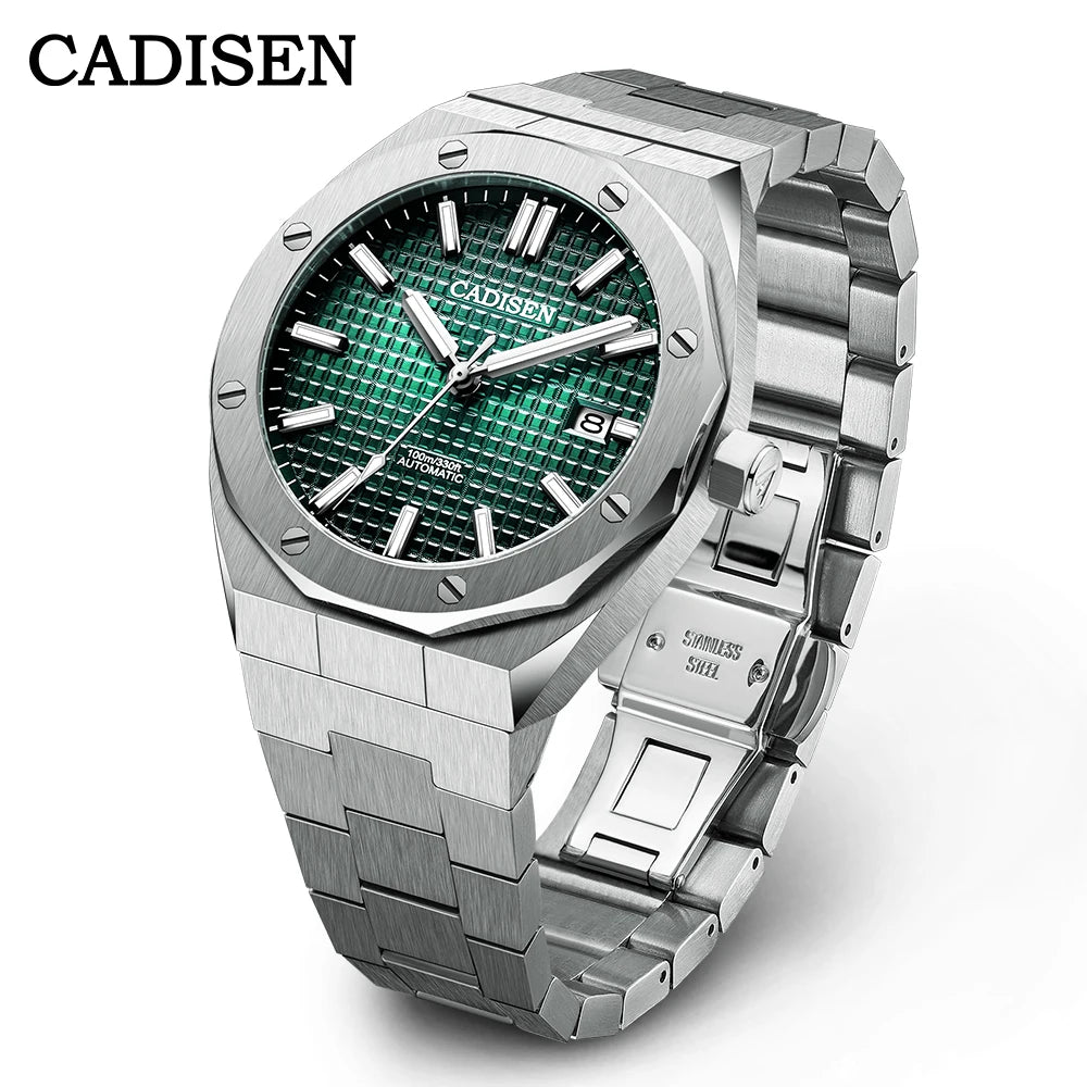 CADISEN 42MM Men's Mechanical Watch Luxury NH35A Movement Automatic Watches Sapphire Mirror 10Bar Waterproof Watch For Men