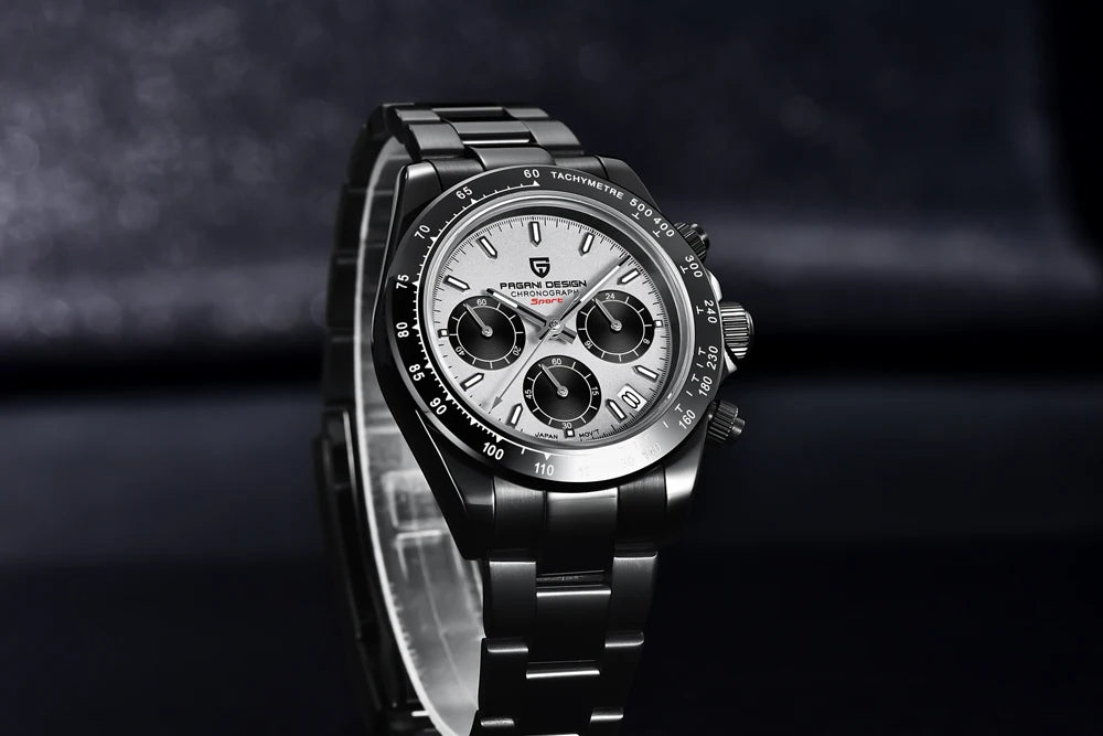 PAGANI DESIGN 2023 New Black Mens Watches Brand Luxury Quartz Watch For Men Chronograph Sports Waterproof Luminous Reloj Hombre