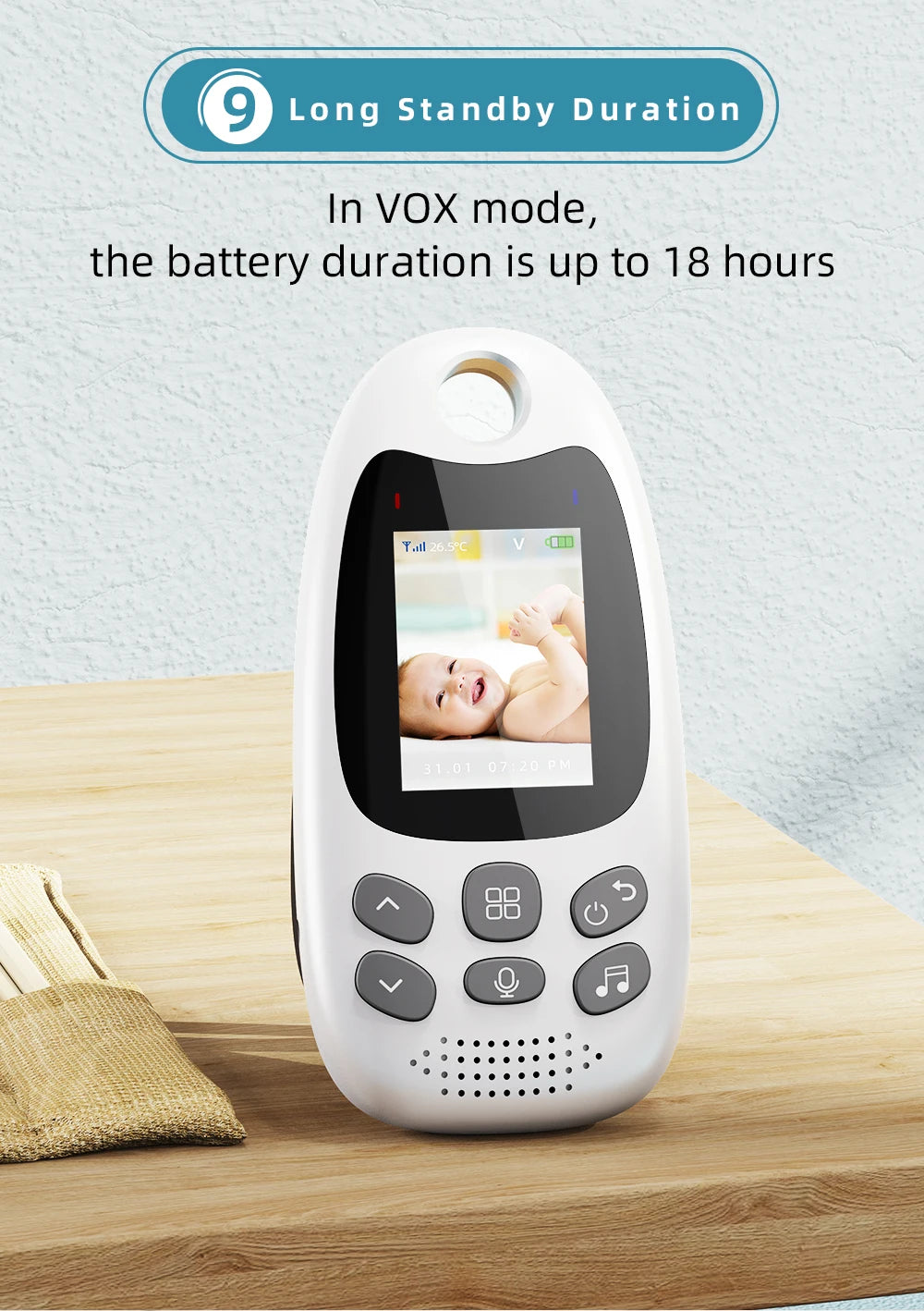 Wireless Video Baby Monitor 2.0 2.8 inch Color  Security Camera 2 Way Talk Night Vision IR LED Temperature Monitoring 8 Lullaby