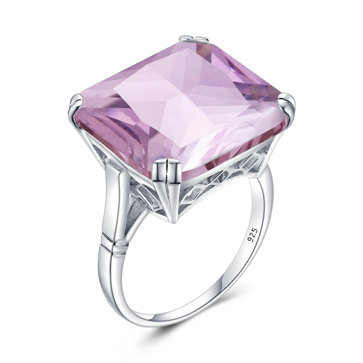 Original 925 Sterling Silver Aquamarine Gemstone Ring For Women Vintage Sparkling Birthstone Square Big Stone Jewelry Handmade