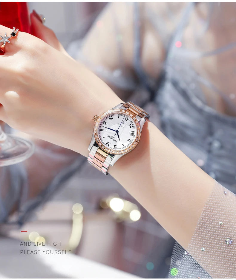 CARNIVAL Women Watches Mechanical Watch Luxury Bracelet Wrist Wristwatch Elegant Ladies Automatic Clock Watch Relogio Feminino