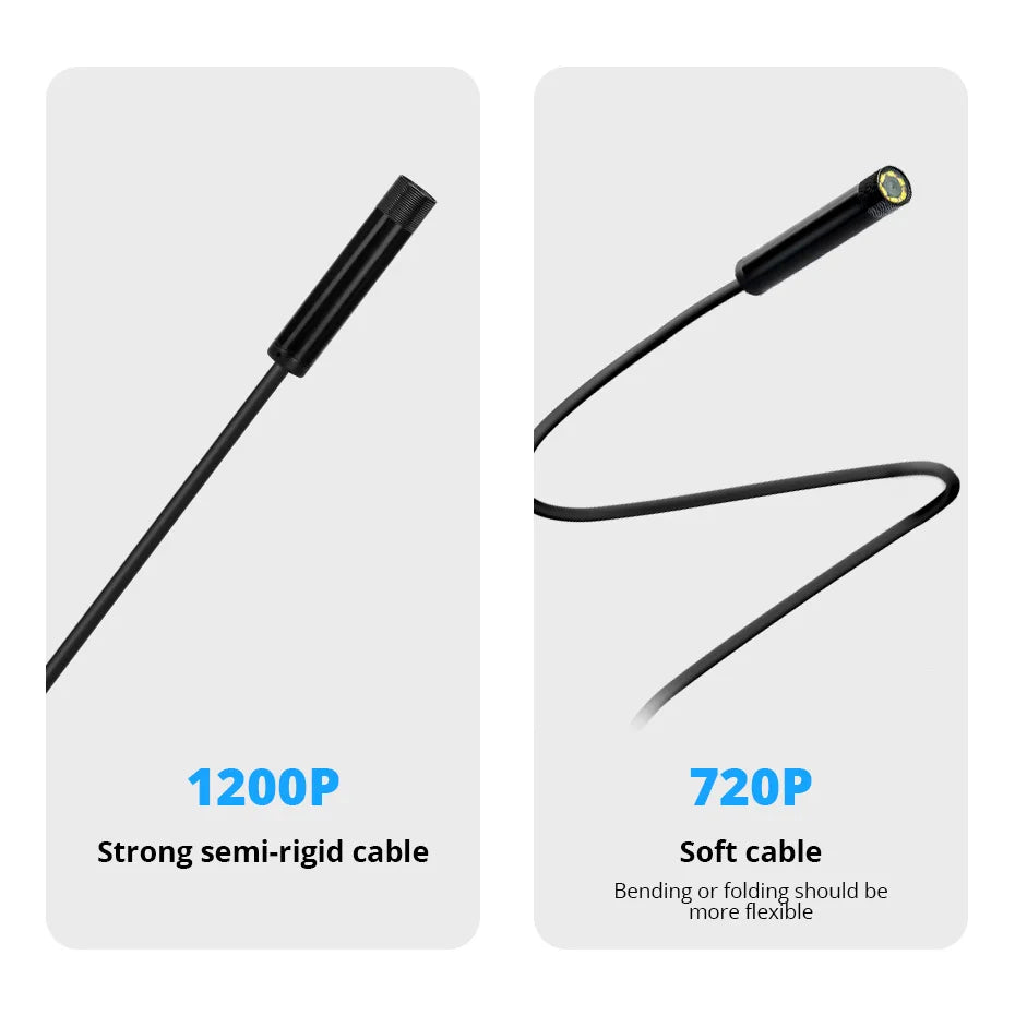 KERUI 1200P/720P WLAN Endoskop Wasserdichte Inspektions-Schlangenkamera USB Boreskop für Autos für iPhone & Android Smartphone