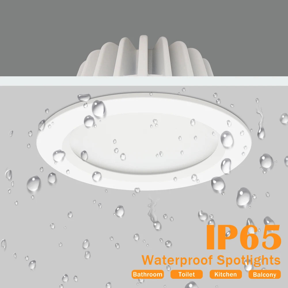 Waterproof LED Ceiling Lamp 7W 15W LED Recessed Ceiling Lights for Bathroom Spot Light Led Spotlight Fixture Kitchen Panel Light