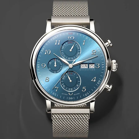 LOBINNI Luxury Brand Switzerland Perpetual Calendar Automatic Mechanical Men's Watches Sapphire Multi-function Clock L13019-8