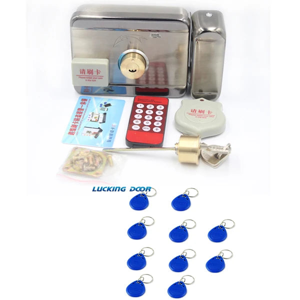 DC12V Electric lock Gate Lock Access Control System Electronic Integrated RFID Door Rim Lock Bidirectional Access Control Lock