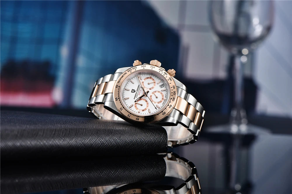 2025 New PAGANI Design Top Brand Men's Sports Quartz Watches Sapphire Stainless Steel Waterproof Chronograph Luxury Reloj Hombre