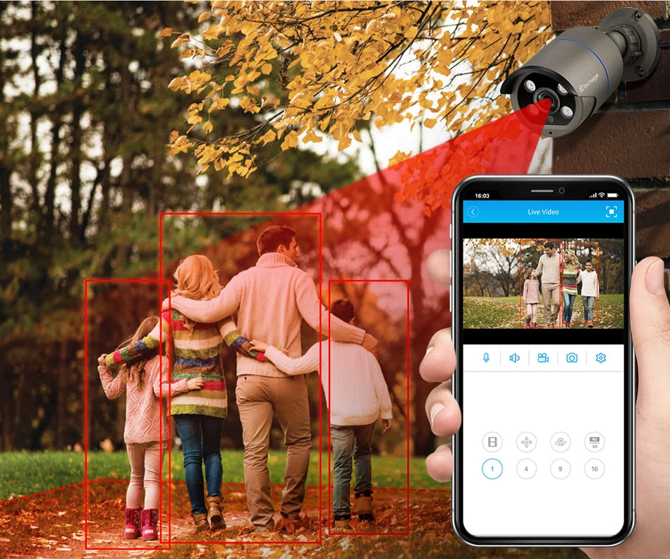 Techage 8CH HD 4MP POE Surveillance Camera CCTV Security System H.265 Face Detect Outdoor Two-way Audio IP Camera P2P Video NVR