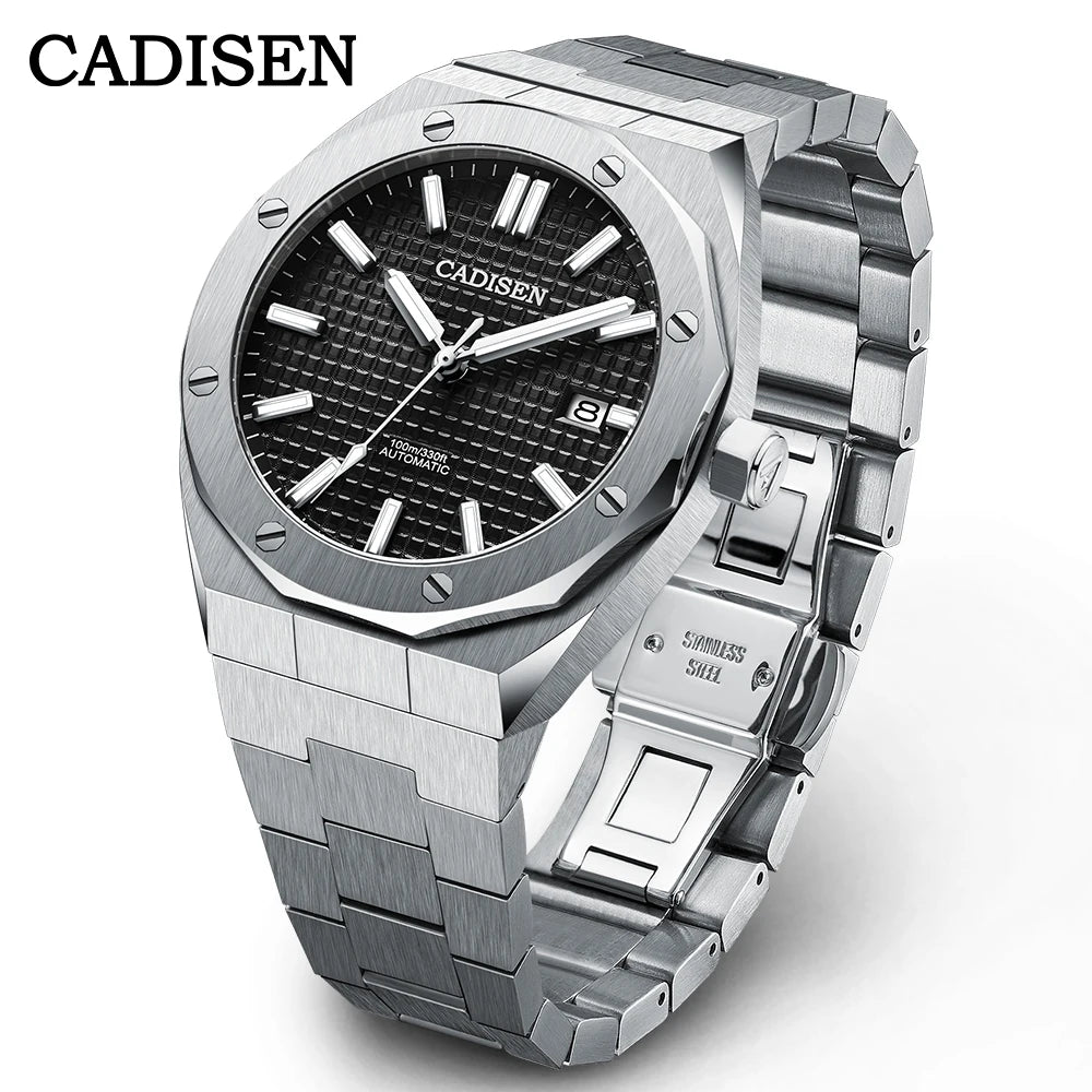 CADISEN 42MM Men's Mechanical Watch Luxury NH35A Movement Automatic Watches Sapphire Mirror 10Bar Waterproof Watch For Men