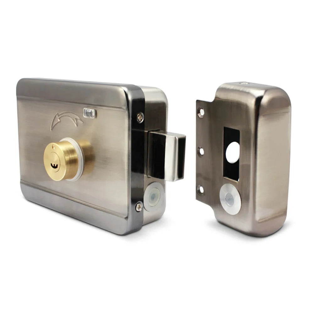 DC12V Electric lock Gate Lock Access Control System Electronic Integrated RFID Door Rim Lock Bidirectional Access Control Lock