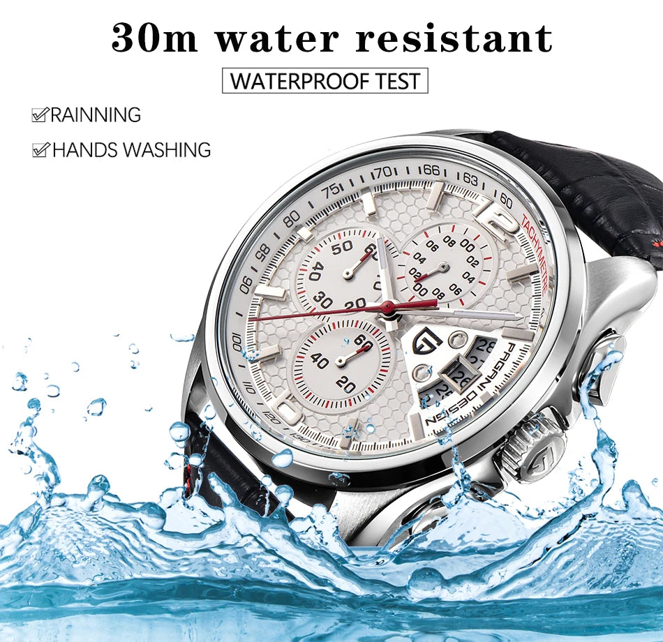 PAGANI DESIGN New Men Quartz Watches Luxury Brands Fashion Movement Military Watches Leather Quartz Watches Relogio Masculino