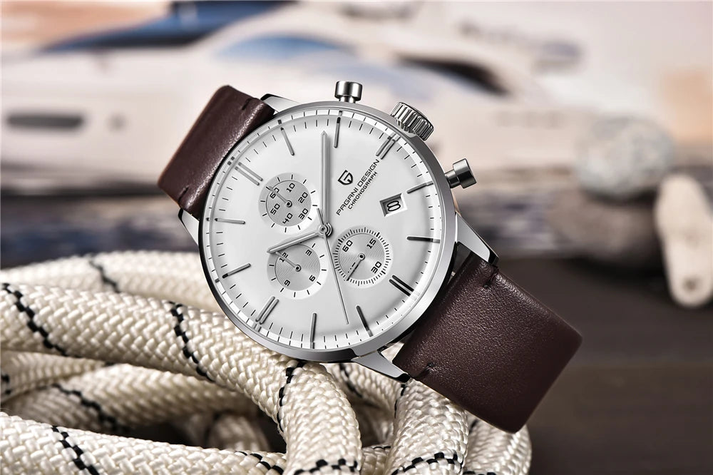 PAGANI DESIGN New Men Watches Multi time zone Quartz Business watch Auto Date Men Watches Japan Movt Watch Men Chronograph Gift