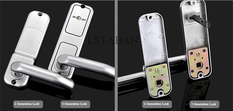 Silver Long Handle Keyless Mechanical Digital Door Lock Password Keypad Home Garden Yard Wooden Iron Gate Lock Pushbutton