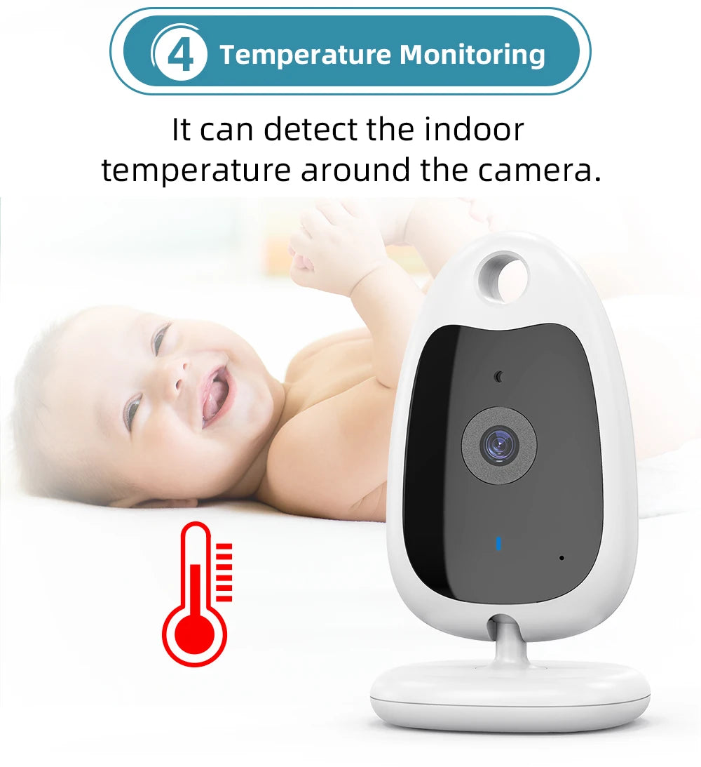 Wireless Video Baby Monitor 2.0 2.8 inch Color  Security Camera 2 Way Talk Night Vision IR LED Temperature Monitoring 8 Lullaby