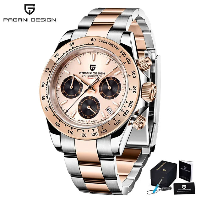 2025 New PAGANI Design Top Brand Men's Sports Quartz Watches Sapphire Stainless Steel Waterproof Chronograph Luxury Reloj Hombre