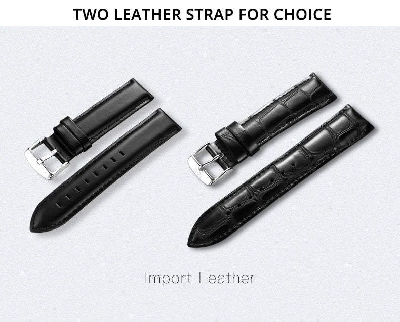 Japan MIYOTA Automatic Watch 3D Curved Sapphire Mechanical Wristwatches Waterproof Leather Strap Double Calendar Watches for Men