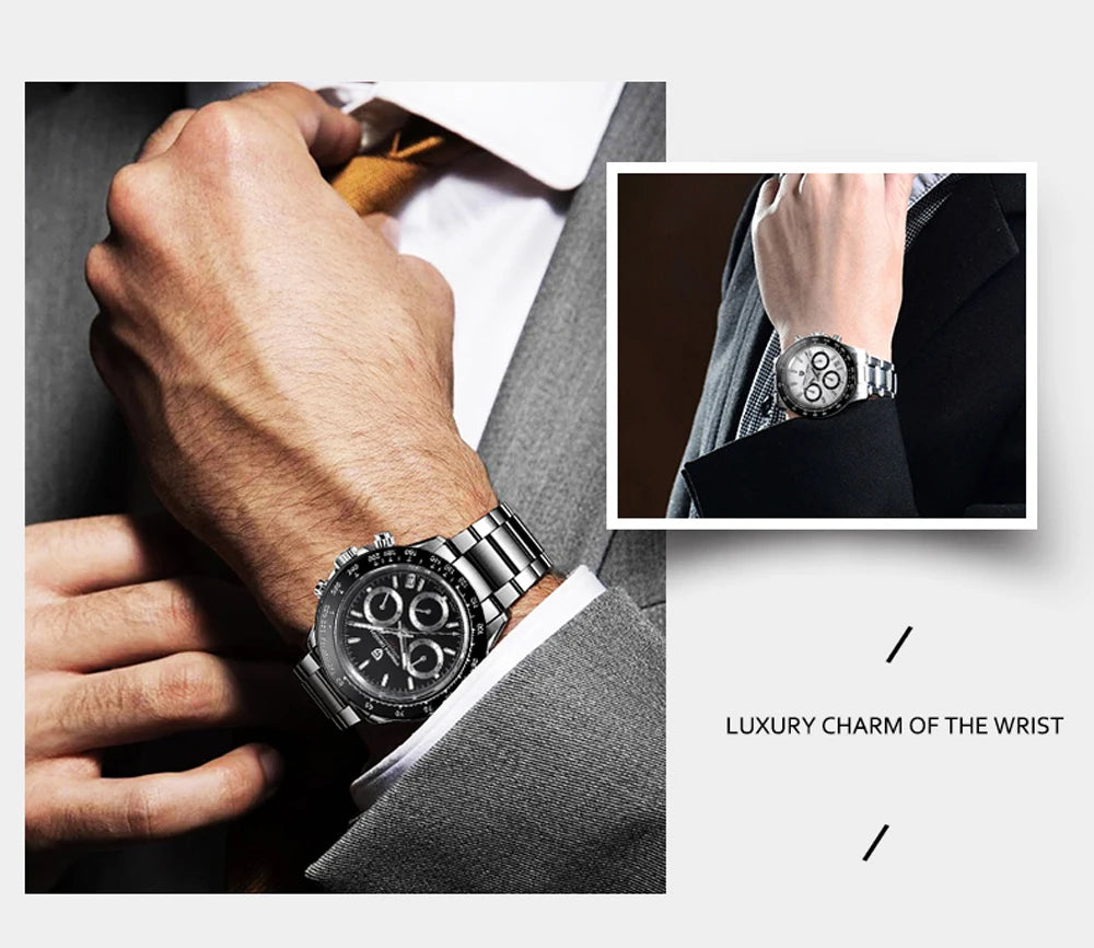 PAGANI DESIGN 2025 New Sport Chronograph Top Brand Luxury Quartz Watch For Men Sapphire crystal  Automatic Date Wrist watch Men