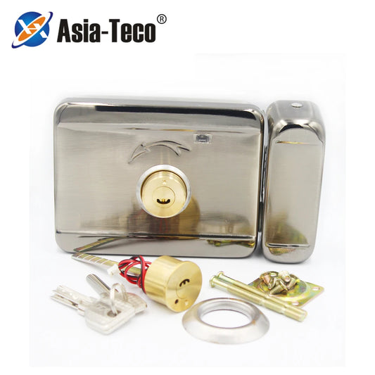 Electrically Controlled Unit Door Lock, Anti-theft, Electric Rim Lock for Household, Rental House, DC 12V